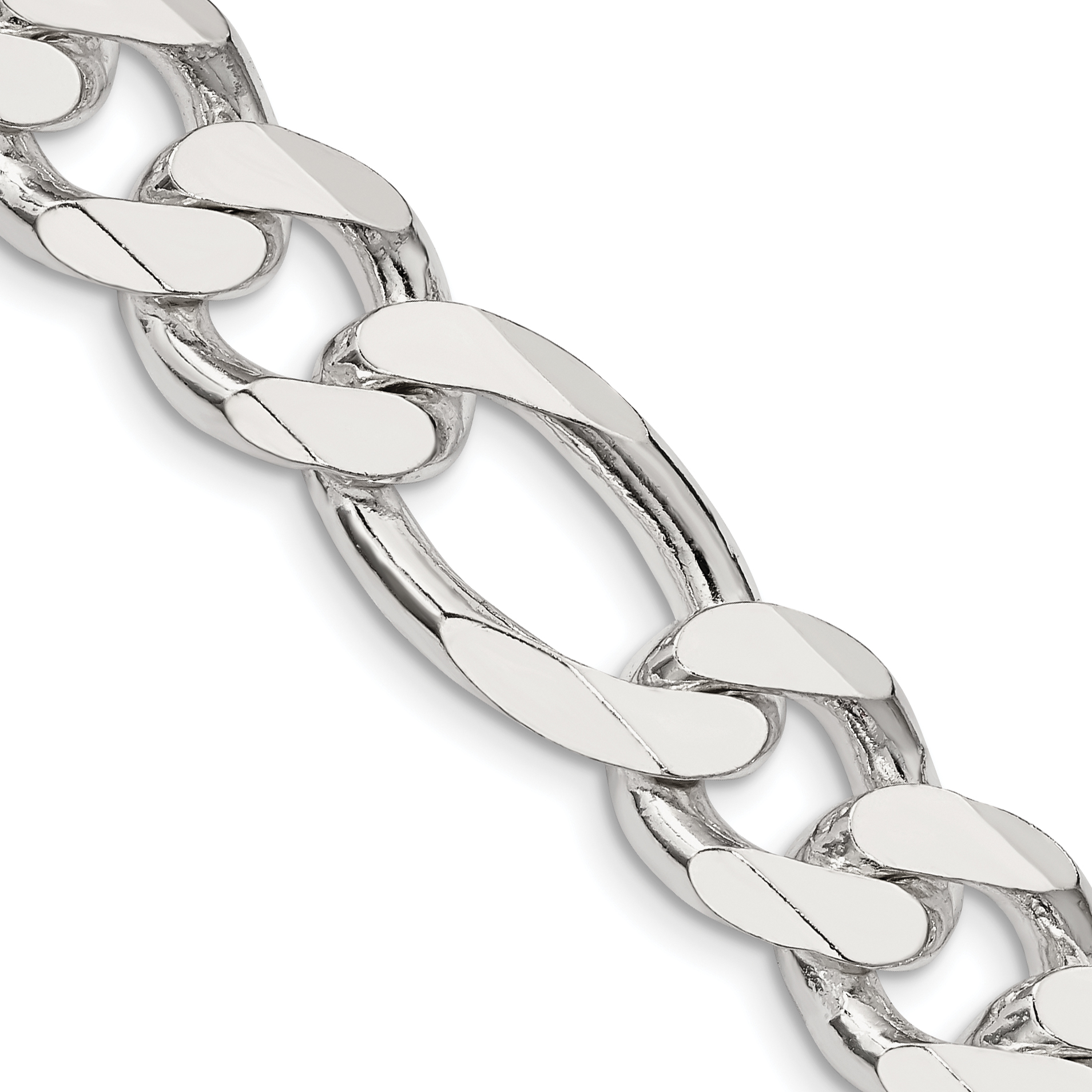 Sterling Silver 13.5mm Figaro Chain (QFG350-20)