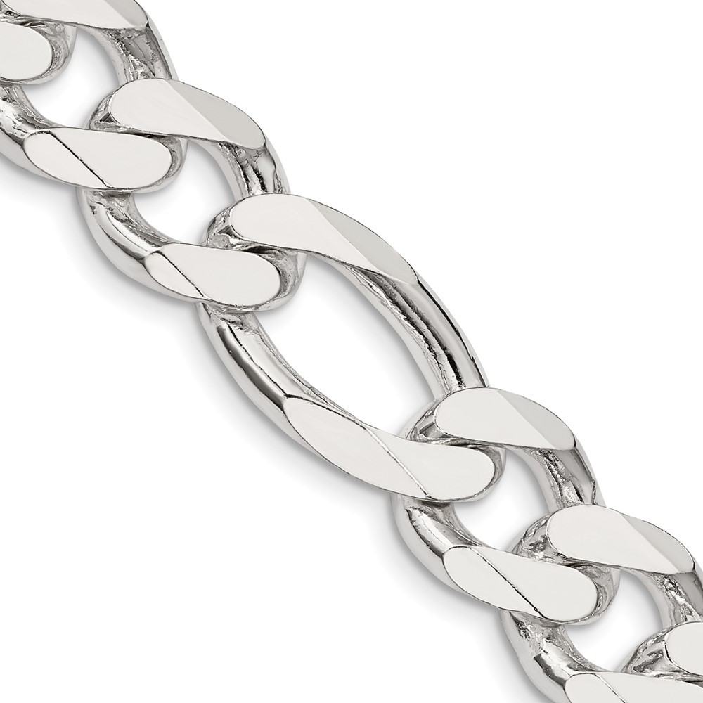Sterling Silver 13.5mm Figaro Chain (QFG350-20)
