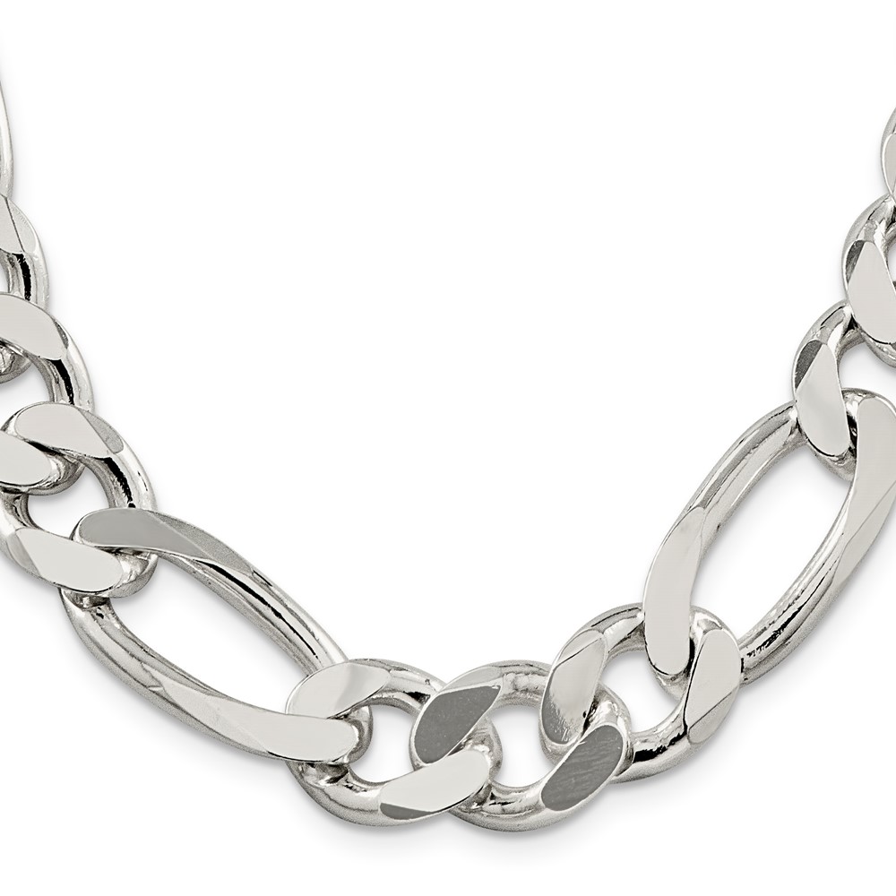 Sterling Silver 15mm Figaro Chain (QFG400-22)