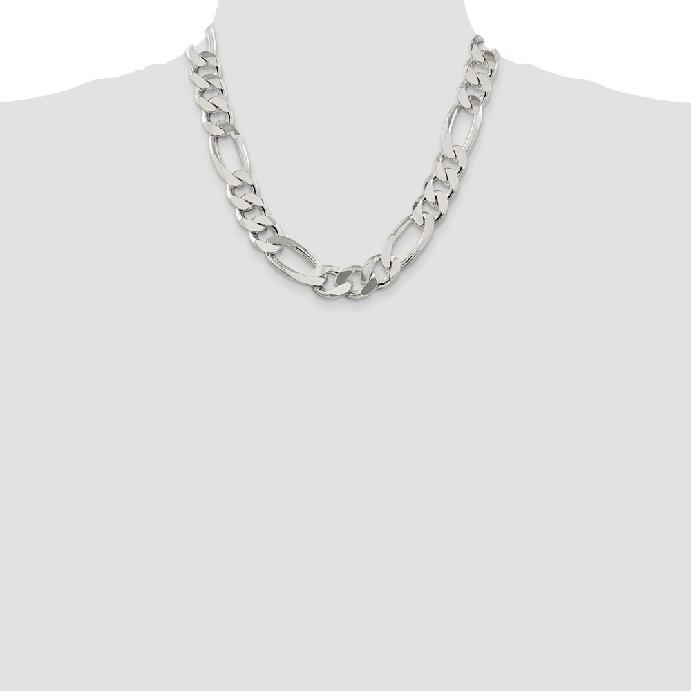 Sterling Silver 15mm Figaro Chain (QFG400-20)