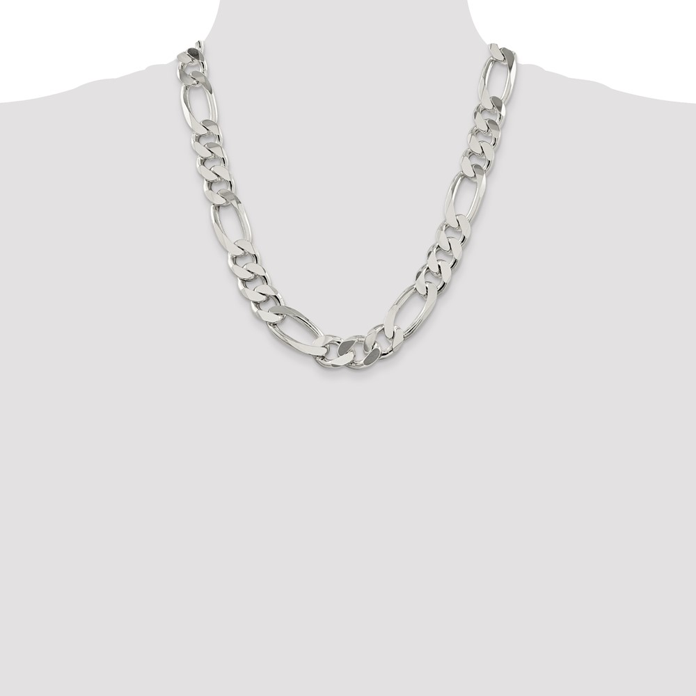 Sterling Silver 15mm Figaro Chain (QFG400-22)