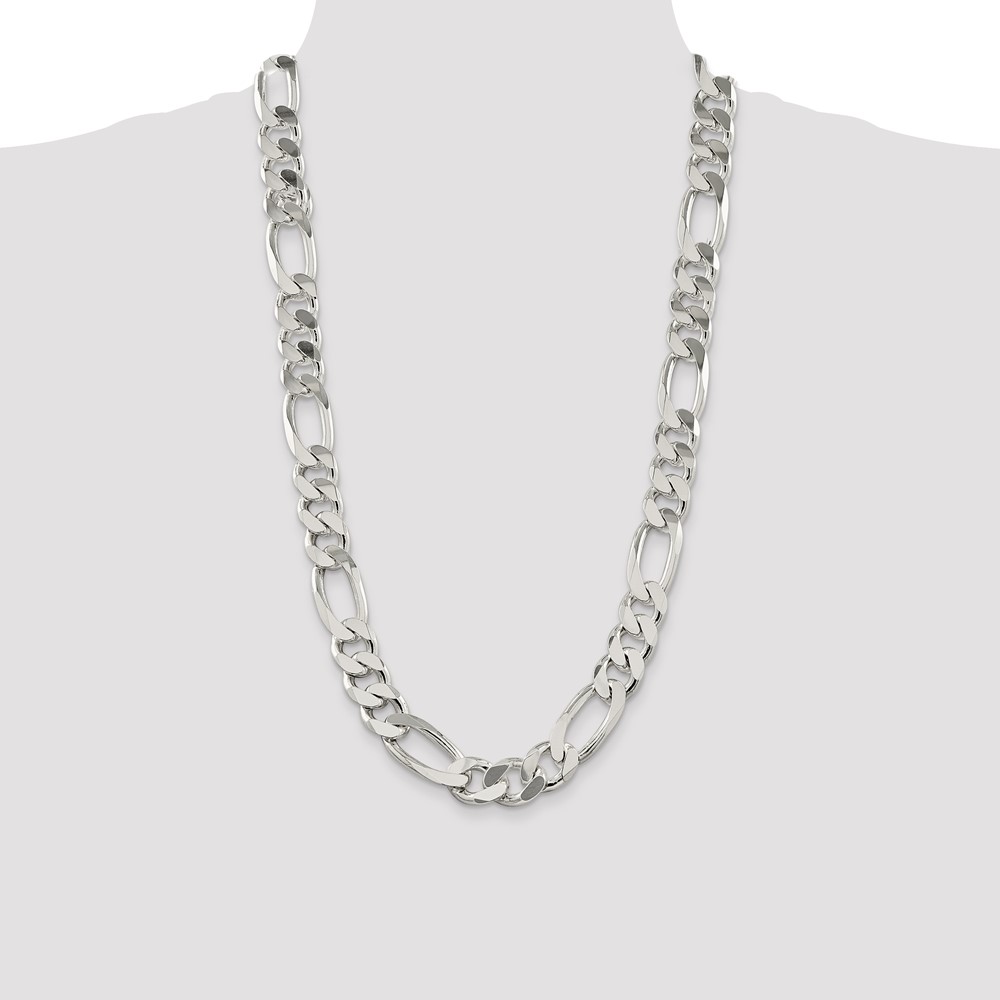Sterling Silver 15mm Figaro Chain (QFG400-28)