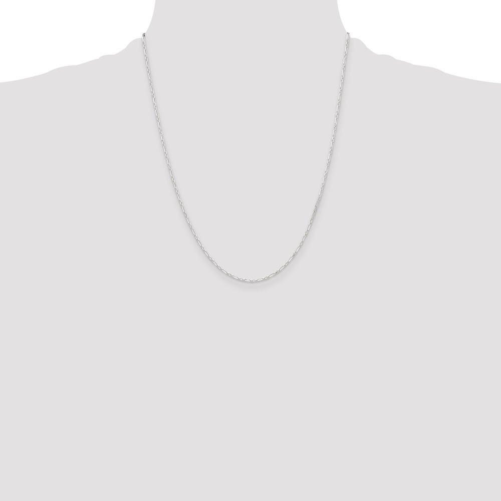 Sterling Silver D/C 1.75mm 3 Short Plus 1 Long Cable Link Chain (QFL050-22)