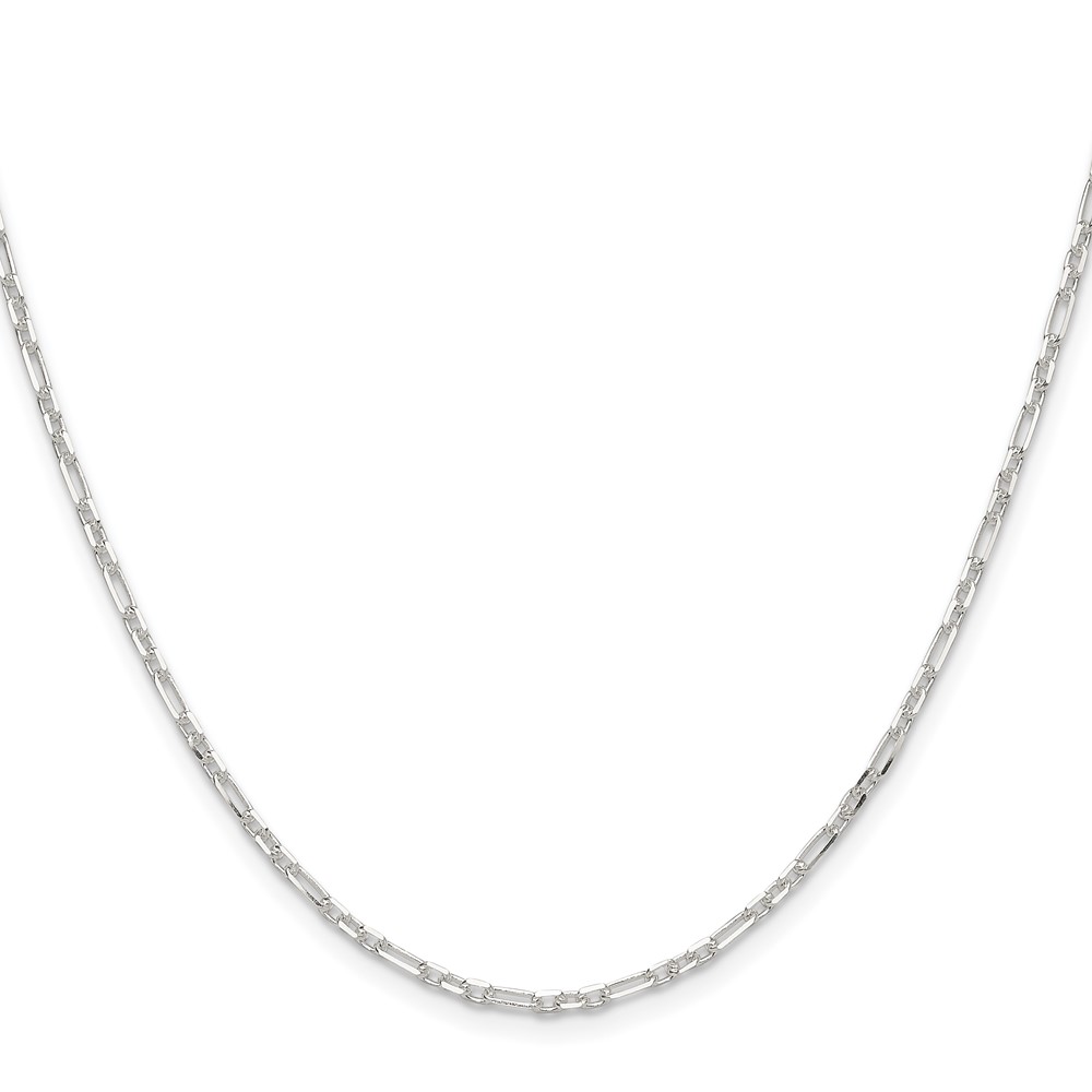 Sterling Silver D/C 2mm 3 Short Plus 1 Long Cable Link Chain (QFL060-22)