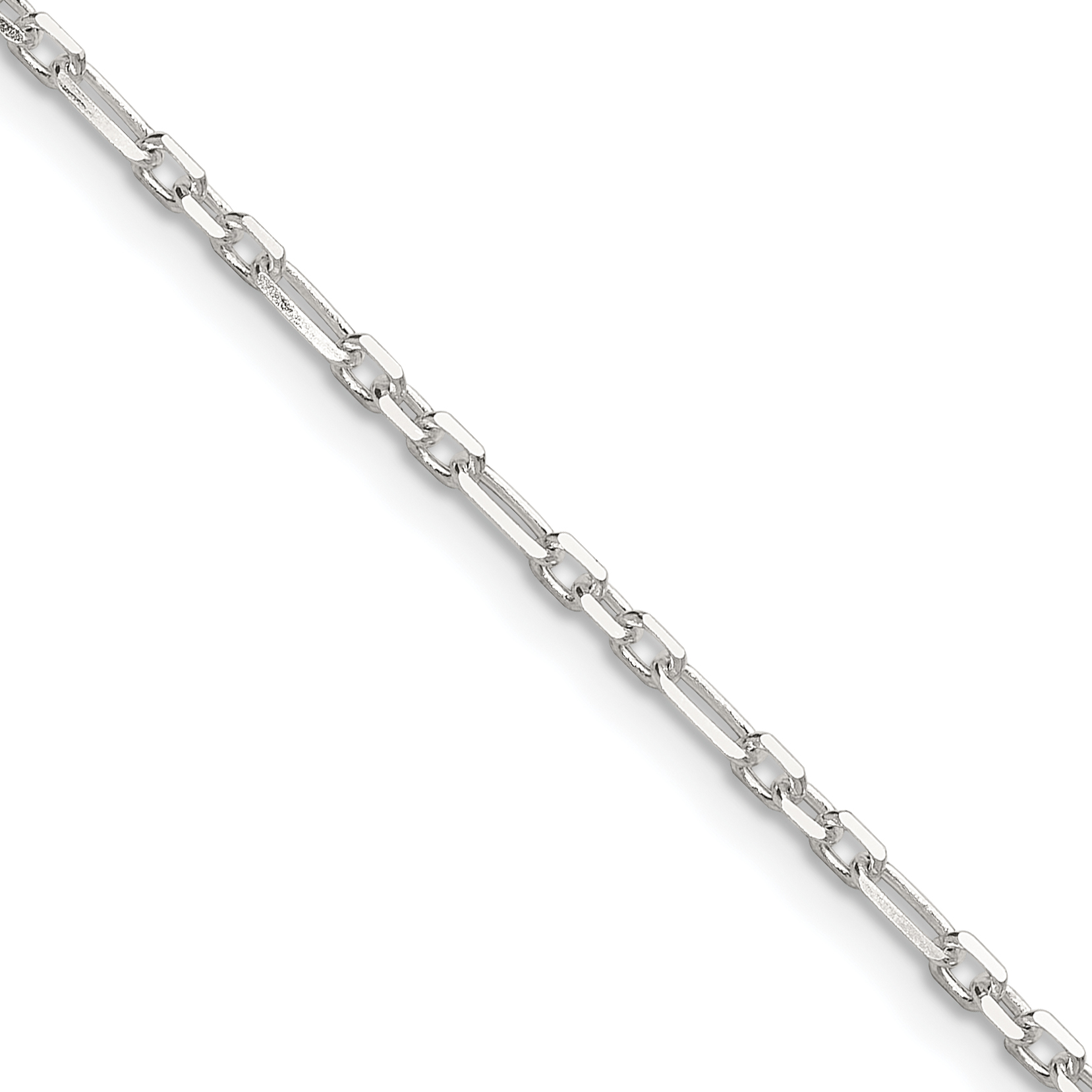 Sterling Silver D/C 2mm 3 Short Plus 1 Long Cable Link Chain (QFL060-16)