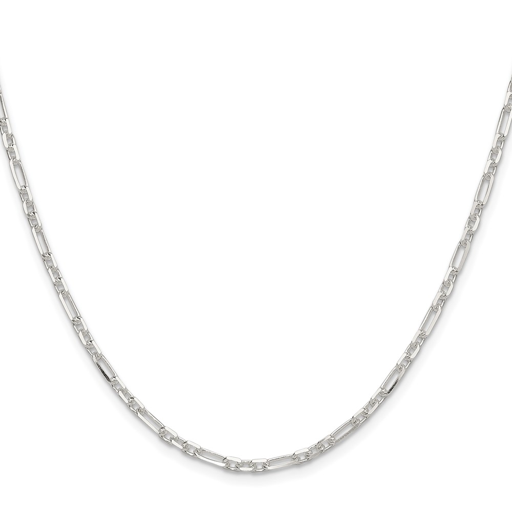 Sterling Silver D/C 3mm 3 Short Plus 1 Long Cable Link Chain (QFL080-16)