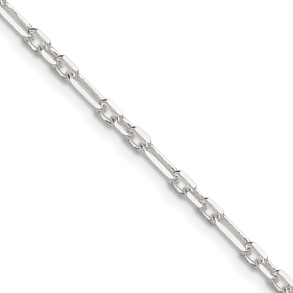 Sterling Silver D/C 3mm 3 Short Plus 1 Long Cable Link Chain (QFL080-16)