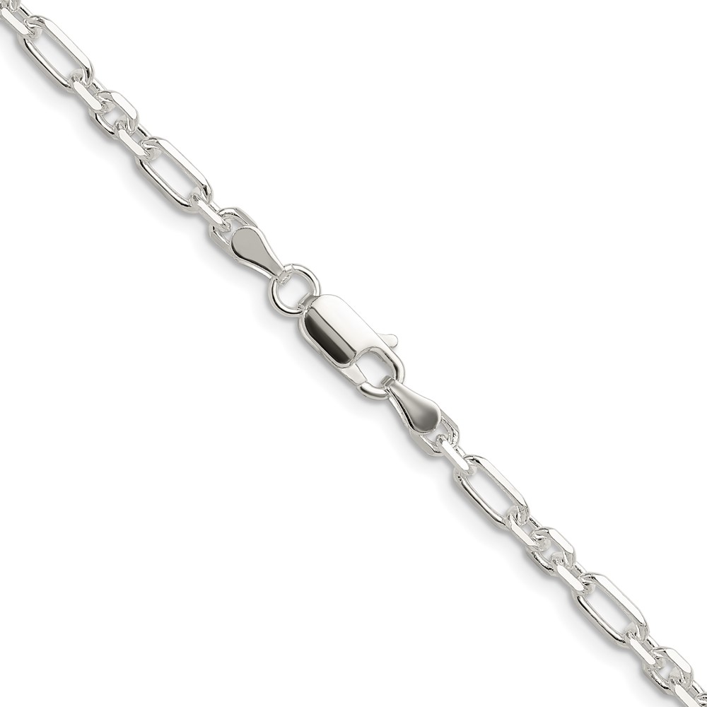 Sterling Silver D/C 4mm 3 Short Plus 1 Long Cable Link Chain (QFL100-22)