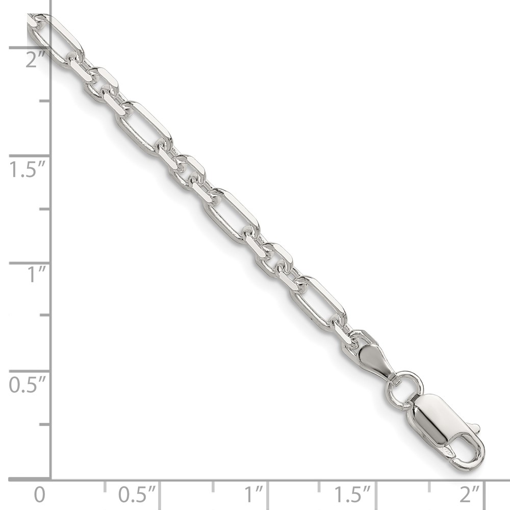 Sterling Silver D/C 4mm 3 Short Plus 1 Long Cable Link Chain (QFL100-7)