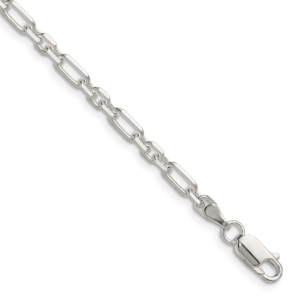 Sterling Silver D/C 4mm 3 Short Plus 1 Long Cable Link Chain (QFL100-7)