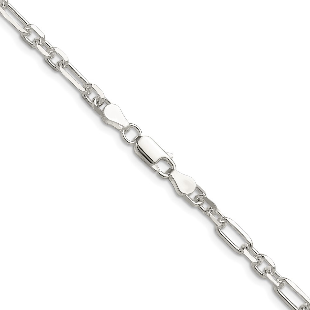 Sterling Silver D/C 4.5mm 3 Short Plus 1 Long Cable Link Chain (QFL120-16)
