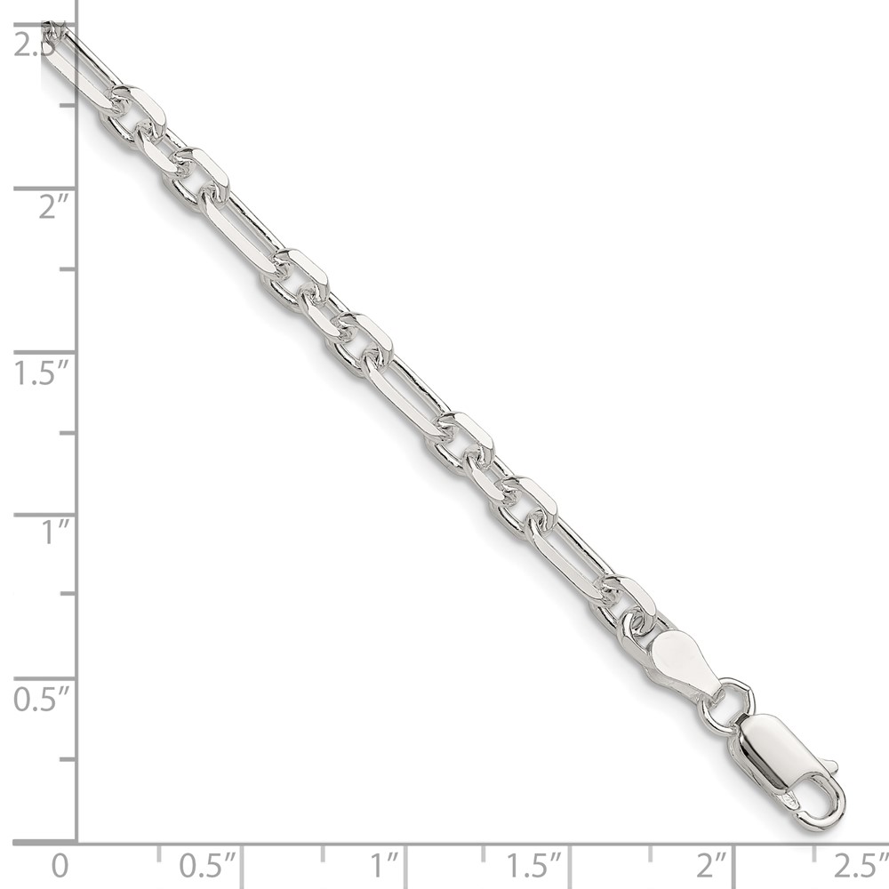 Sterling Silver D/C 4.5mm 3 Short Plus 1 Long Cable Link Chain (QFL120-7)