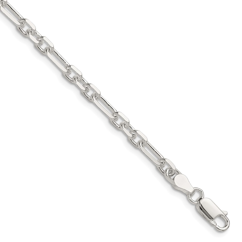 Sterling Silver D/C 4.5mm 3 Short Plus 1 Long Cable Link Chain (QFL120-7)