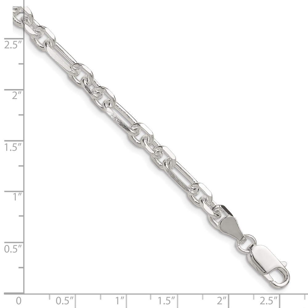 Sterling Silver D/C 6mm 3 Short Plus 1 Long Cable Link Chain (QFL150-8)
