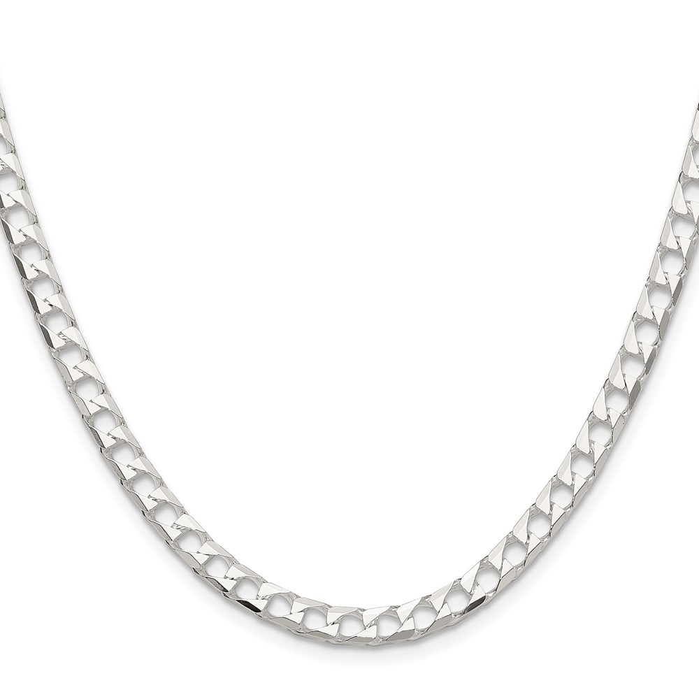 Sterling Silver 5mm D/C Square Curb Chain (QFOC180-24)