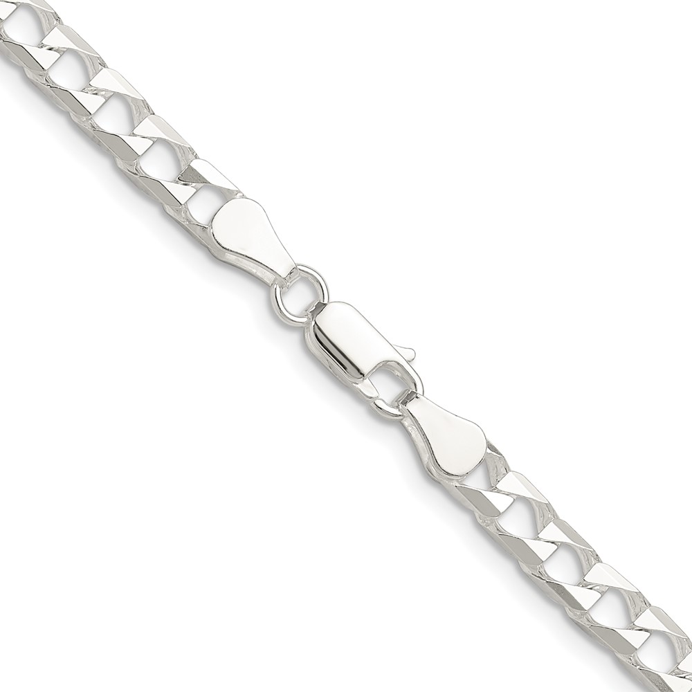 Sterling Silver 5mm D/C Square Curb Chain (QFOC180-24)