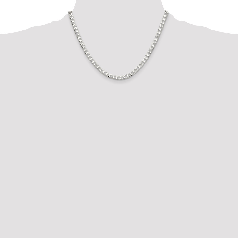 Sterling Silver 5mm D/C Square Curb Chain (QFOC180-18)