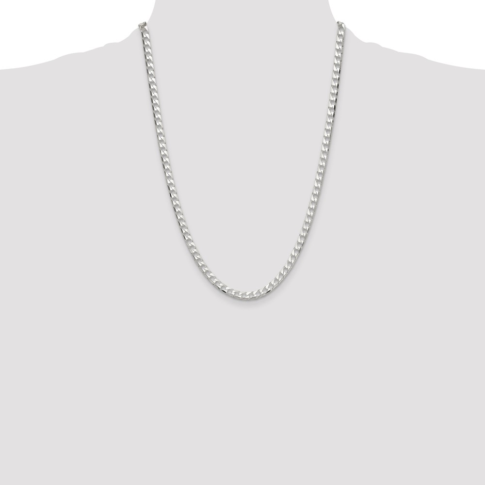 Sterling Silver 5mm D/C Square Curb Chain (QFOC180-24)