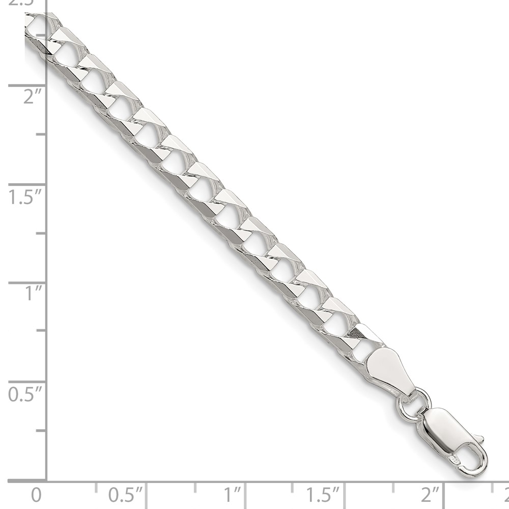 Sterling Silver 5mm D/C Square Curb Chain (QFOC180-7)