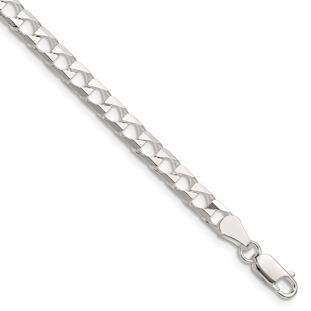 Sterling Silver 5mm D/C Square Curb Chain (QFOC180-7)