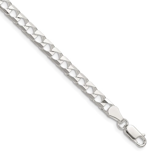 Sterling Silver 5mm D/C Square Curb Chain
