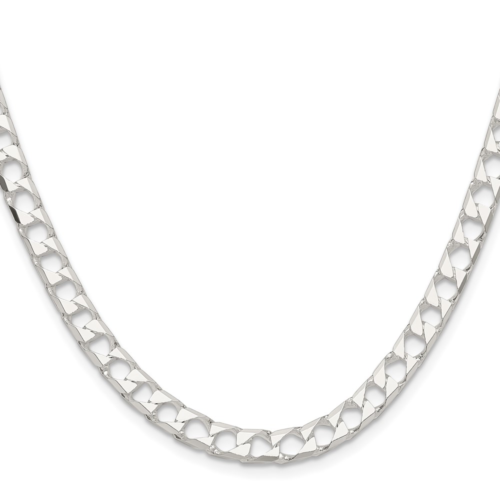 Sterling Silver 5.75mm D/C Square Curb Chain (QFOC200-24)