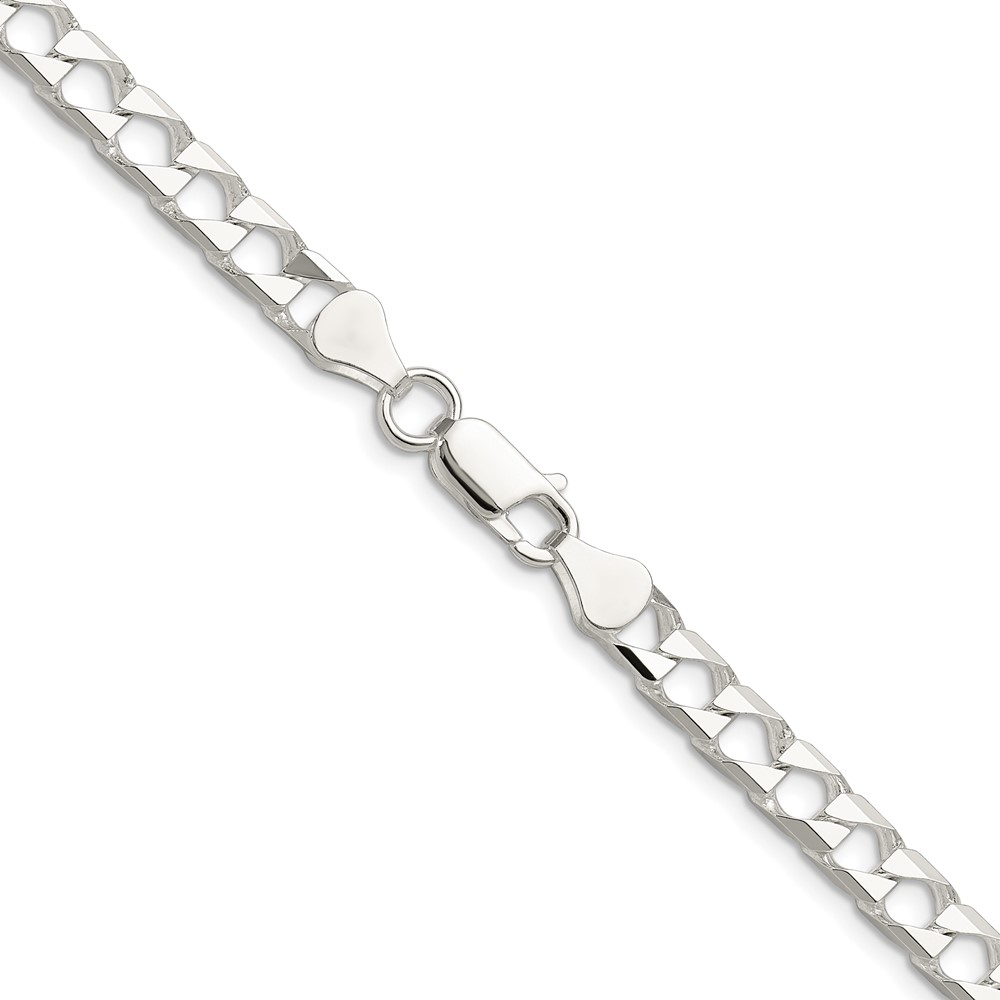Sterling Silver 5.75mm D/C Square Curb Chain (QFOC200-24)