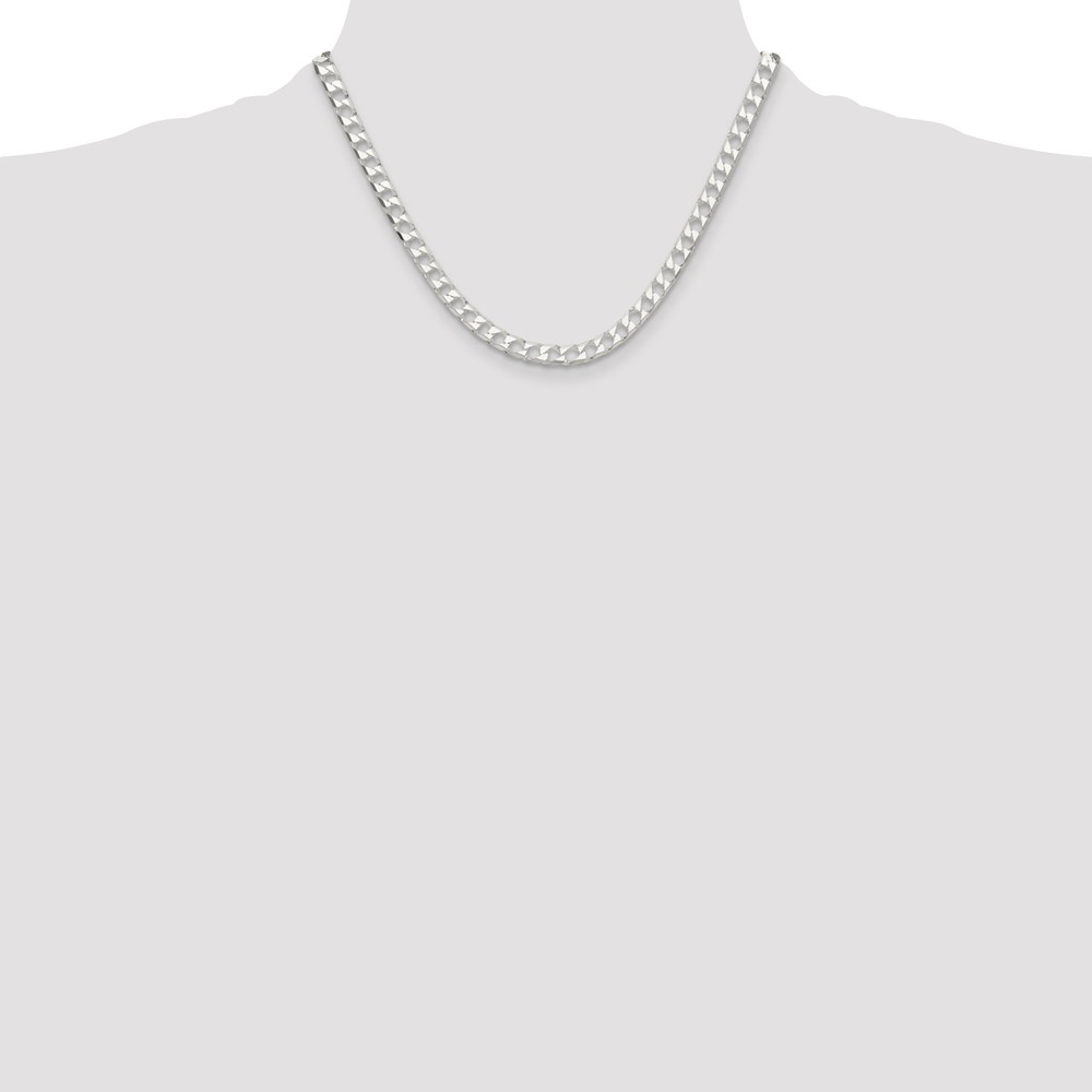 Sterling Silver 5.75mm D/C Square Curb Chain (QFOC200-18)
