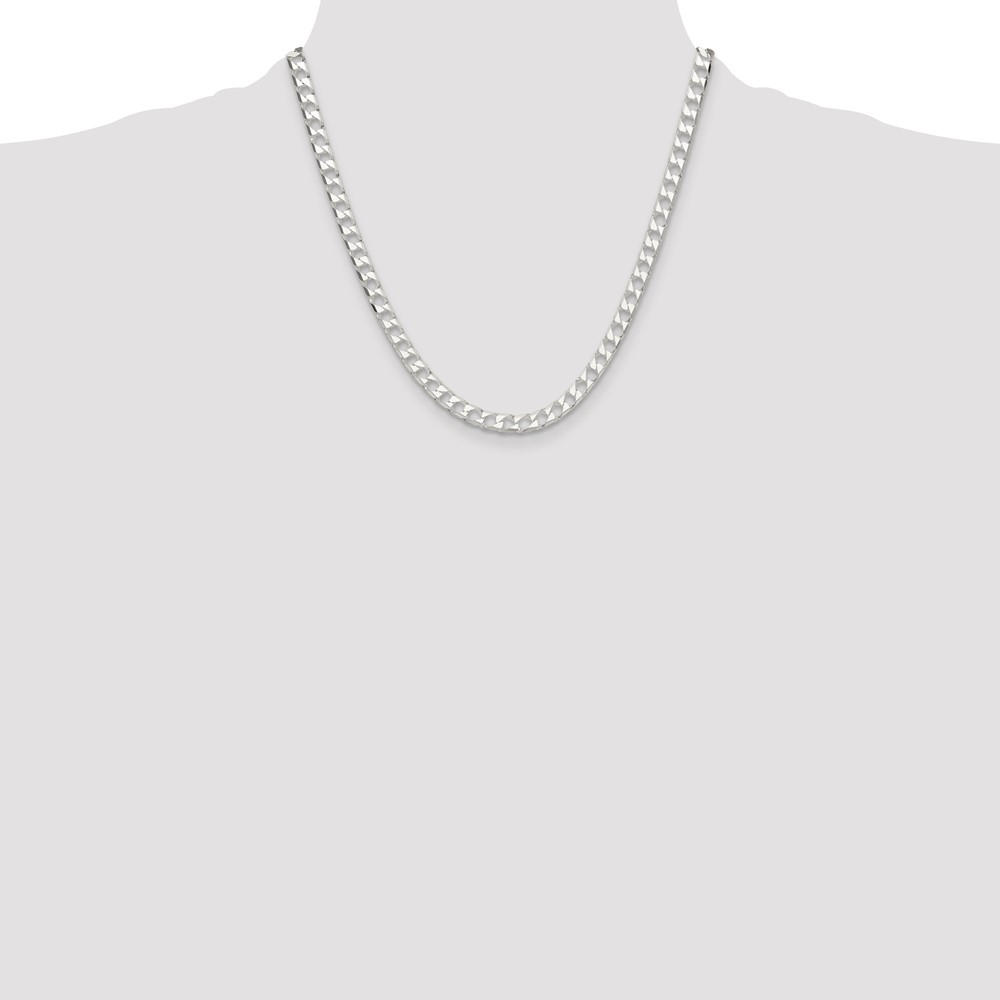 Sterling Silver 5.75mm D/C Square Curb Chain (QFOC200-20)
