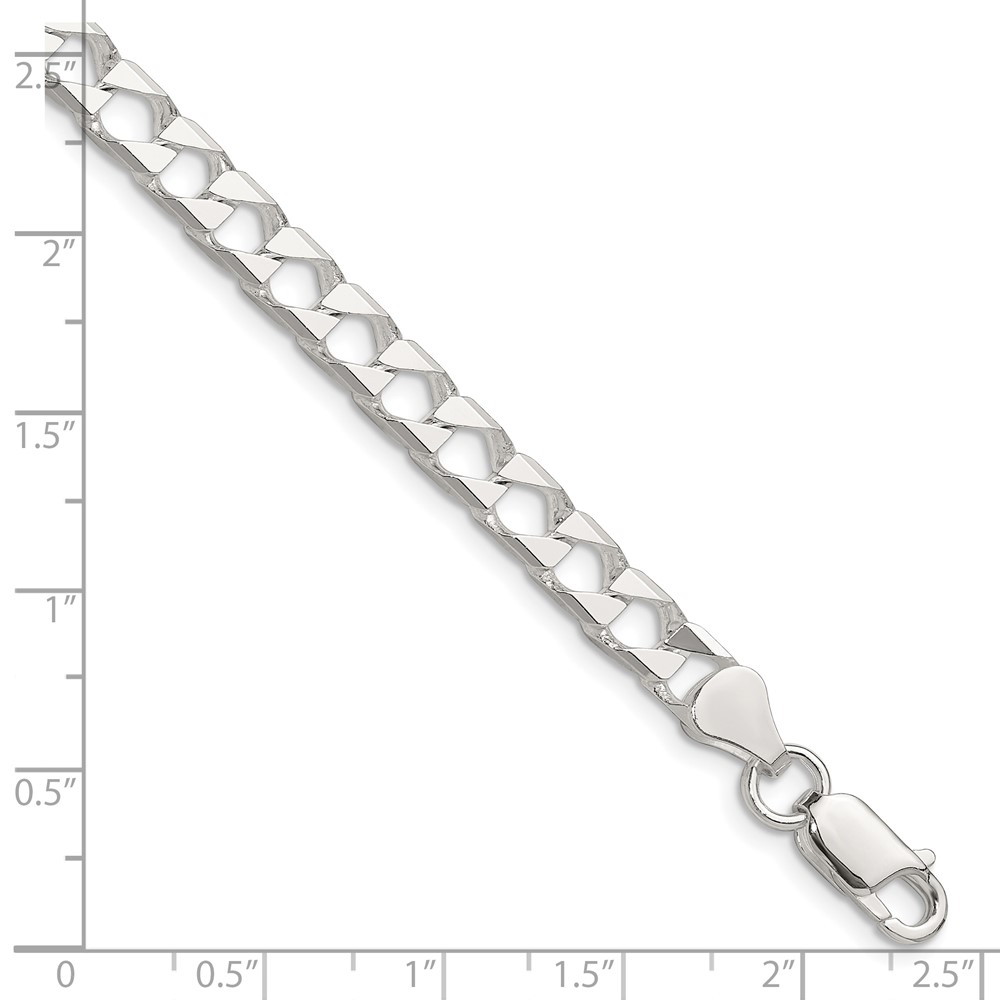 Sterling Silver 5.75mm D/C Square Curb Chain (QFOC200-8)