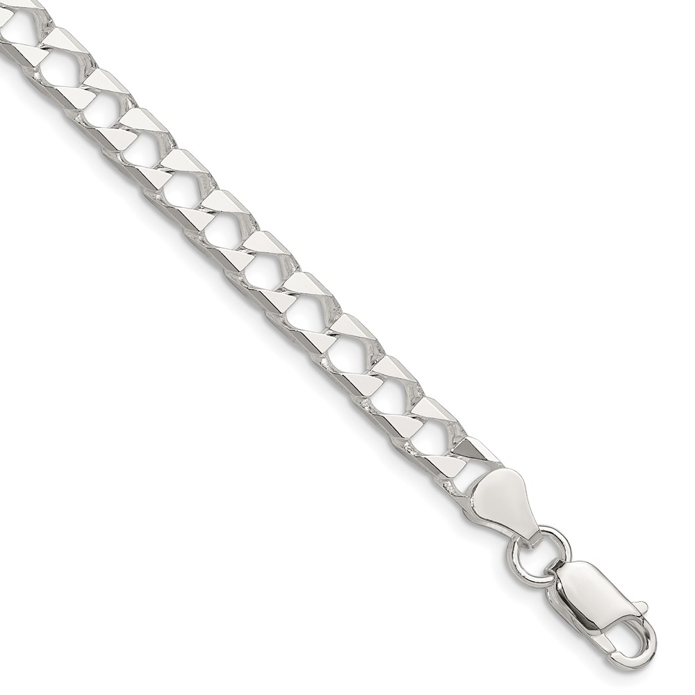 Sterling Silver 5.75mm D/C Square Curb Chain (QFOC200-7)
