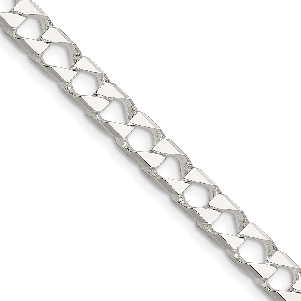 Sterling Silver 5.75mm D/C Square Curb Chain (QFOC200-18)