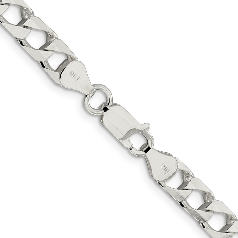 Sterling Silver 6.25mm D/C Square Curb Chain (QFOC220-24)