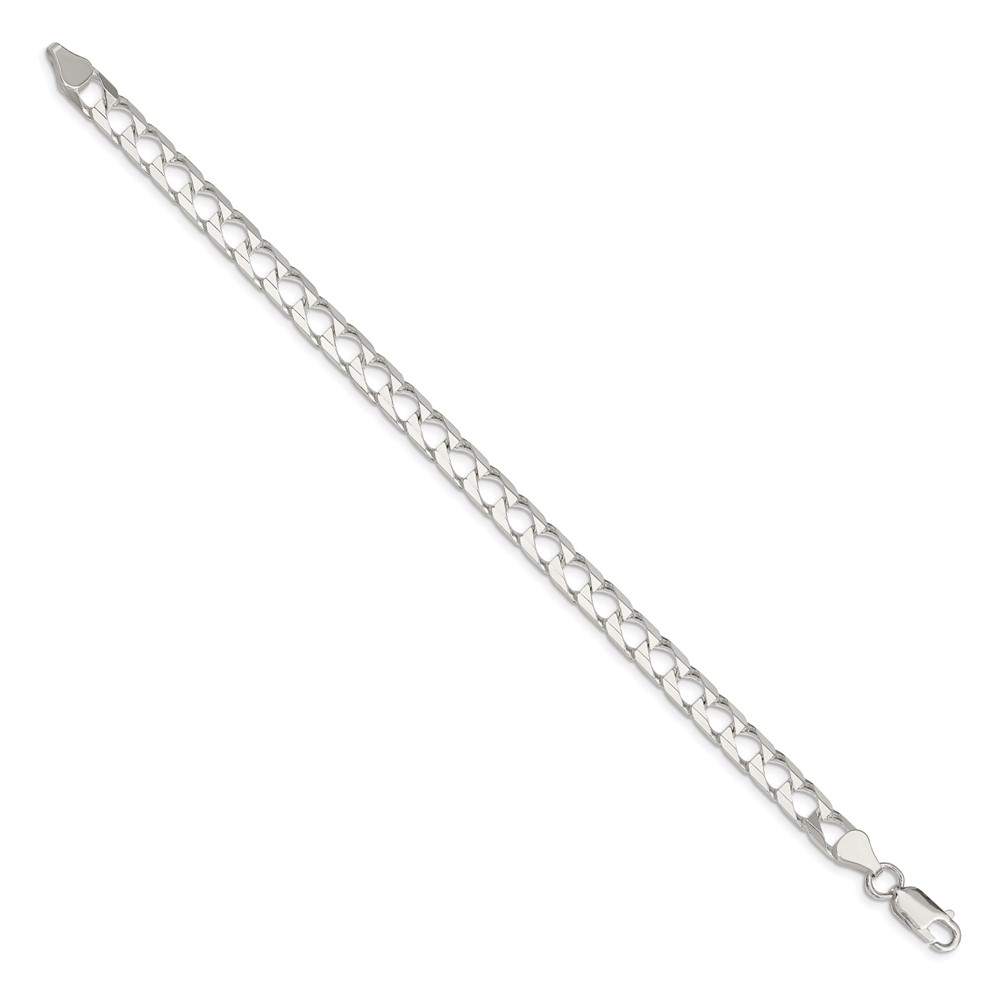 Sterling Silver 6.25mm D/C Square Curb Chain (QFOC220-8)