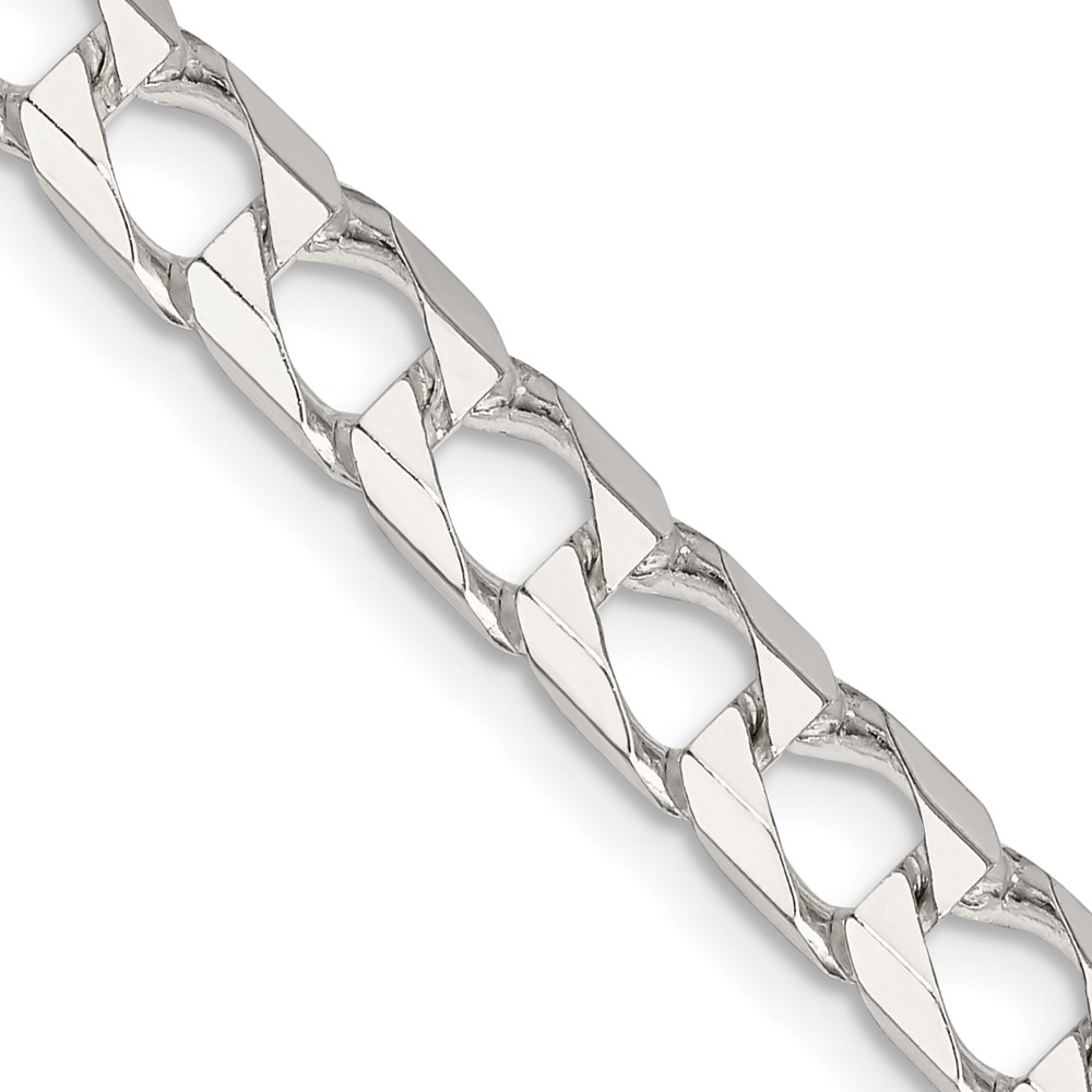 Sterling Silver 6.25mm D/C Square Curb Chain (QFOC220-22)