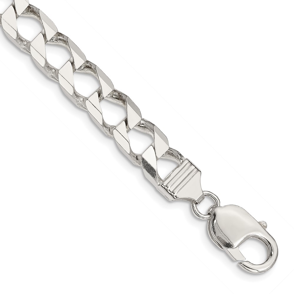 Sterling Silver 7.2mm D/C Square Curb Chain (QFOC250-8)