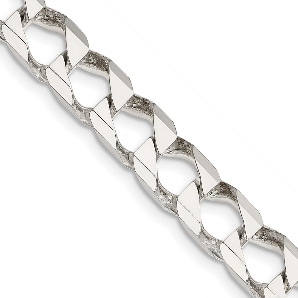 Sterling Silver 7.2mm D/C Square Curb Chain (QFOC250-20)