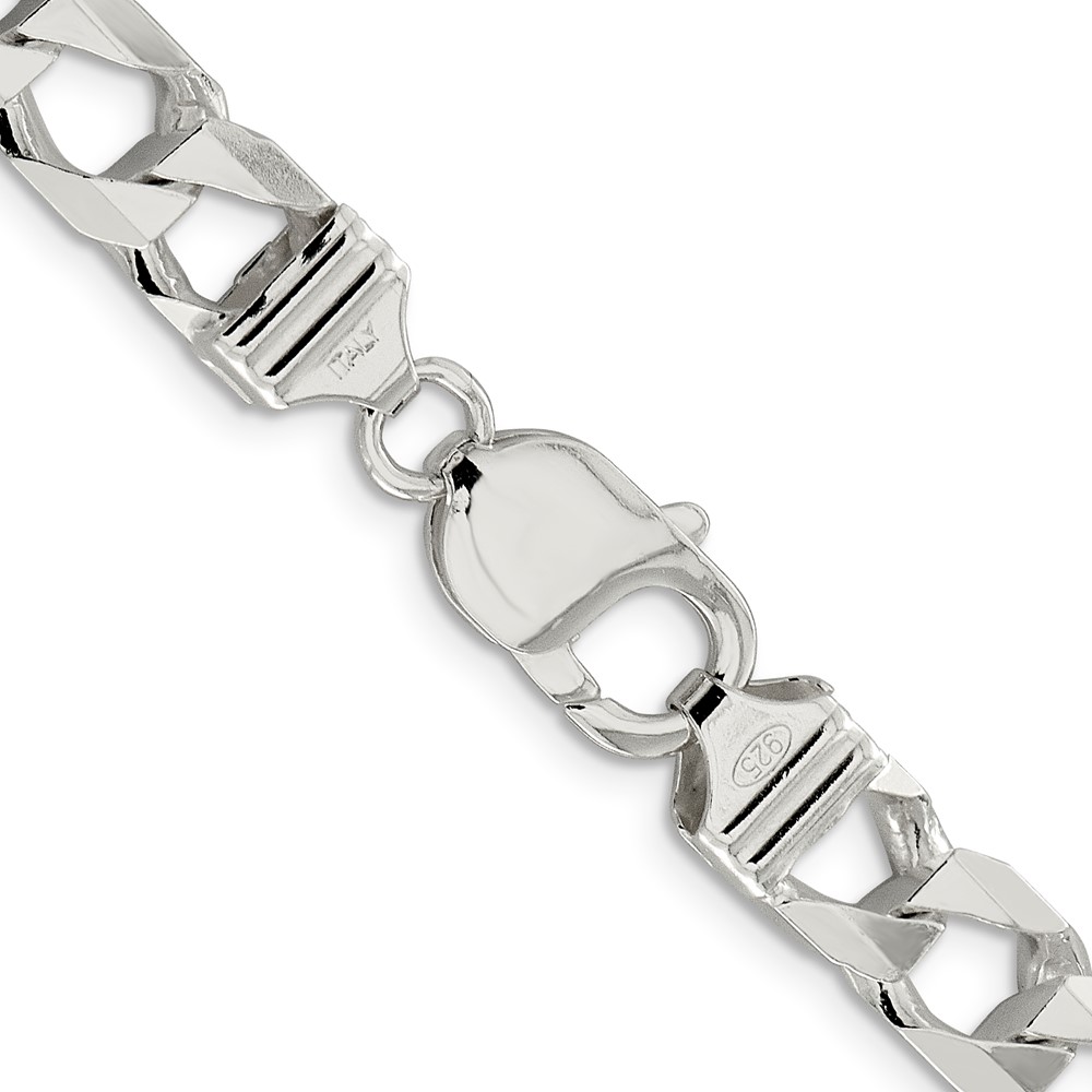 Sterling Silver 8.6mm D/C Square Curb Chain (QFOC300-22)