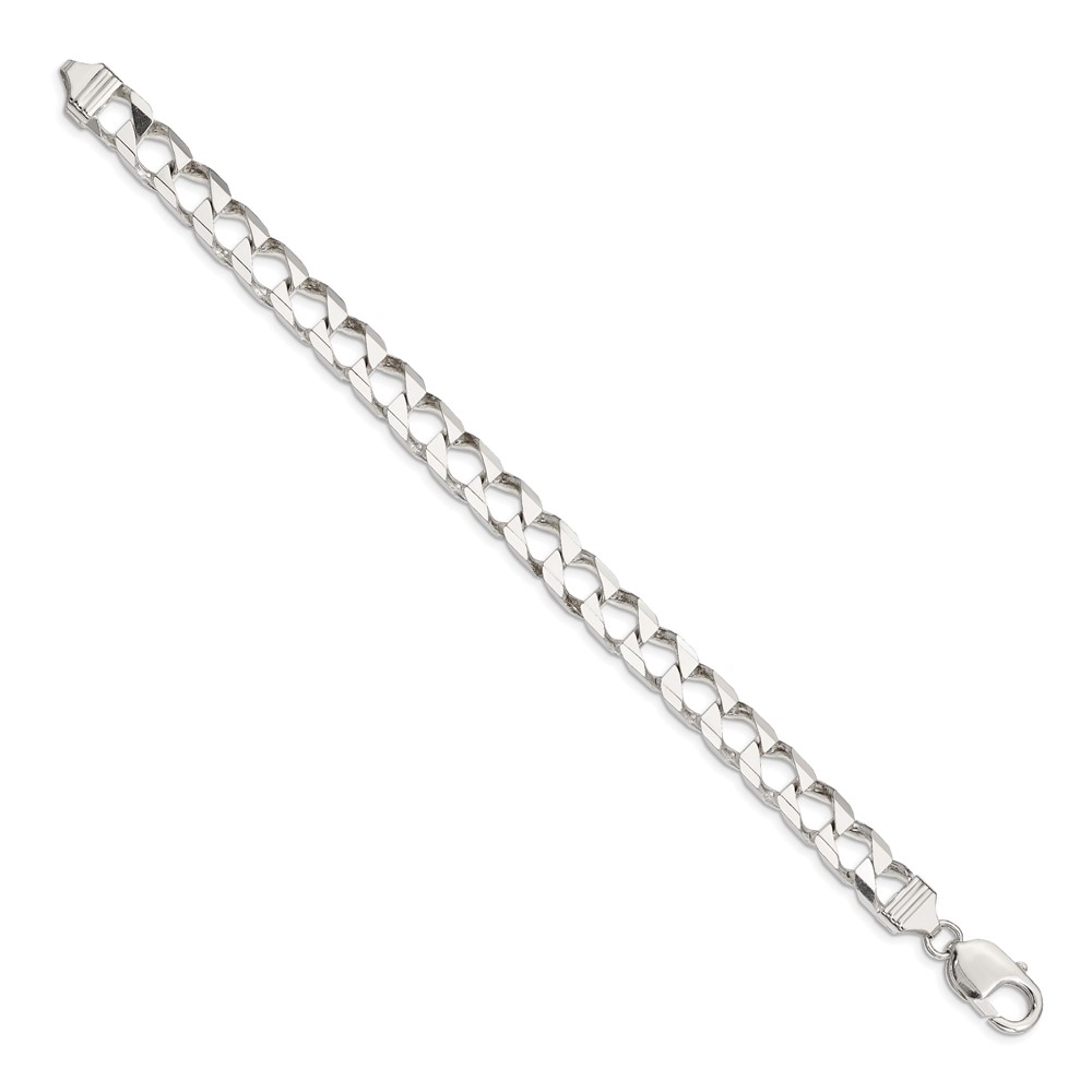 Sterling Silver 8.6mm D/C Square Curb Chain (QFOC300-8)