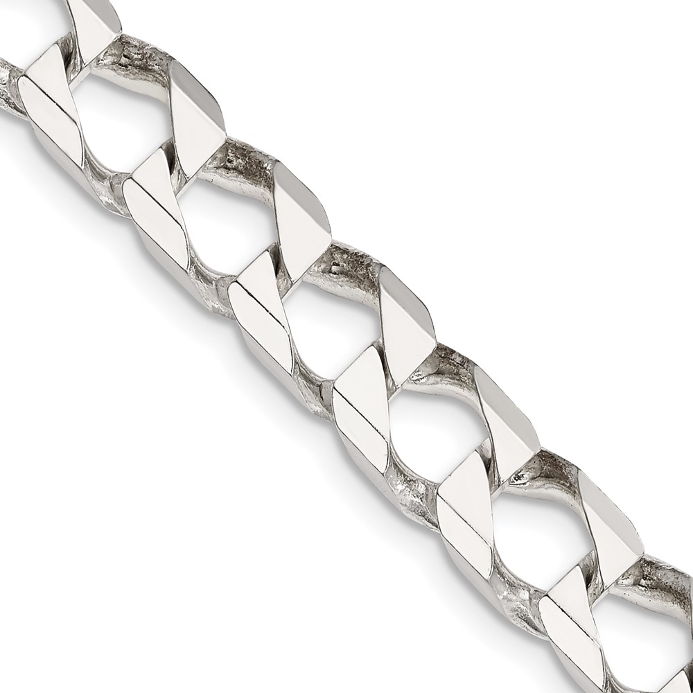 Sterling Silver 8.6mm D/C Square Curb Chain (QFOC300-20)