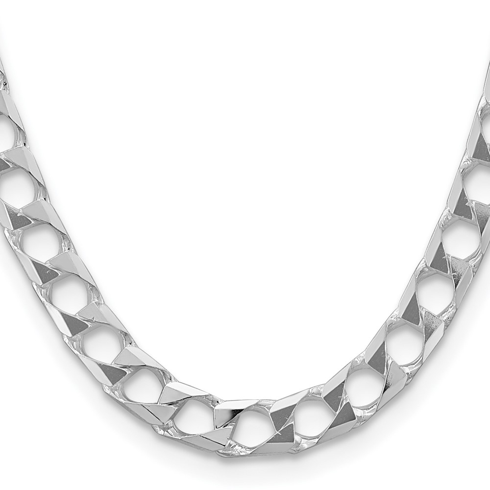 Sterling Silver 10.3mm D/C Square Curb Chain (QFOC350-24)