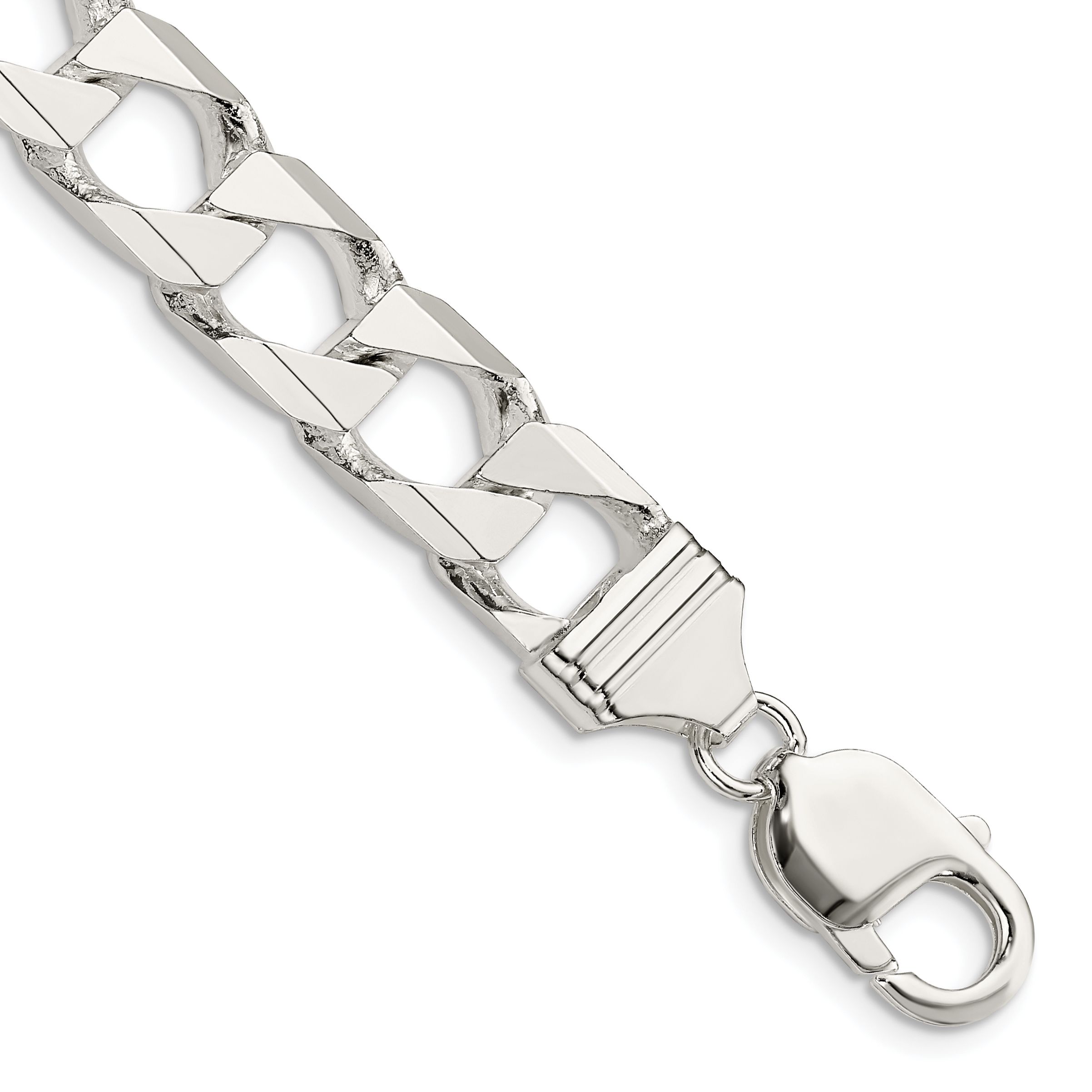 Sterling Silver 10.3mm D/C Square Curb Chain (QFOC350-8)