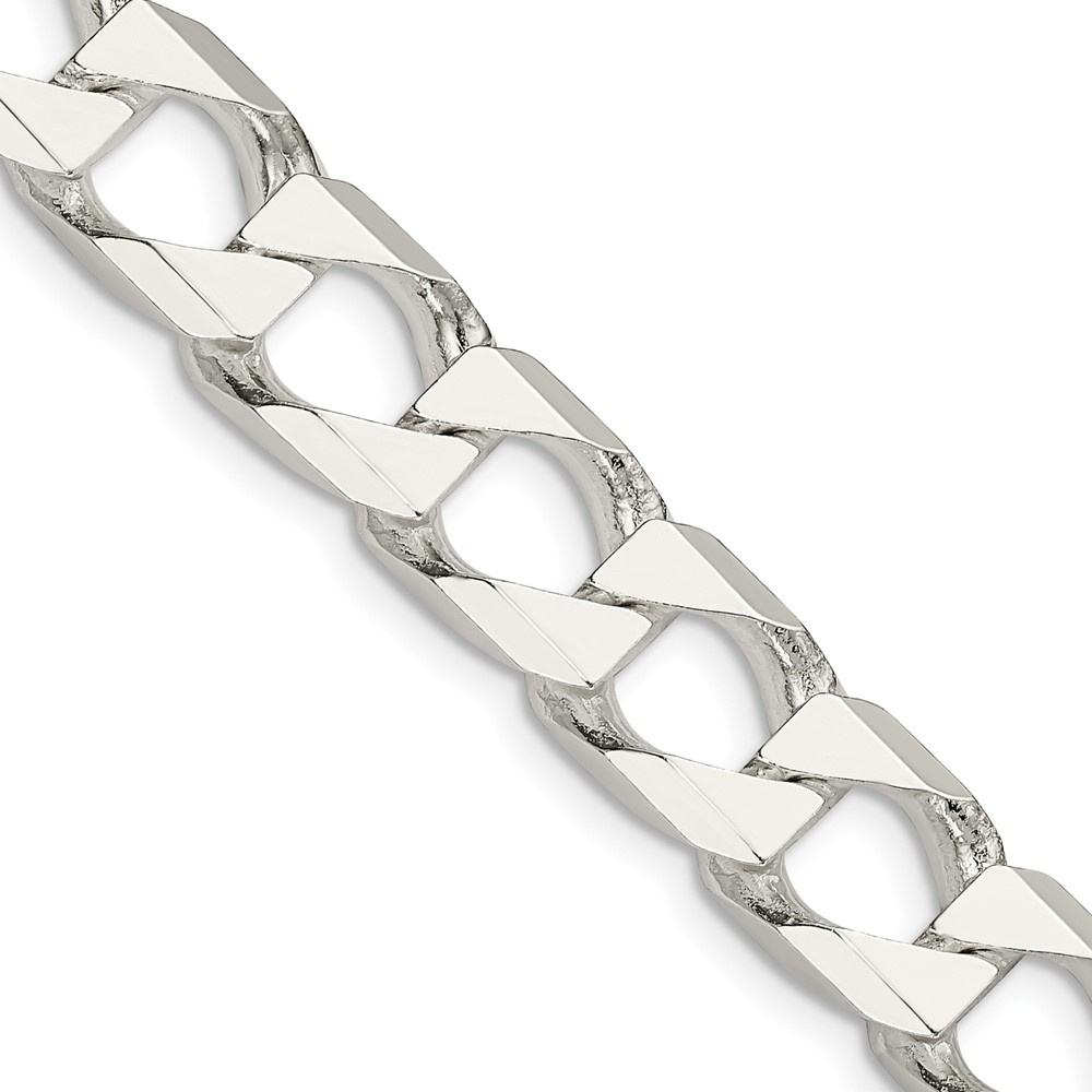 Sterling Silver 10.3mm D/C Square Curb Chain (QFOC350-20)