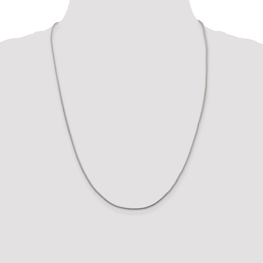 Sterling Silver 1.25mm Diamond-cut Round Franco Chain (QFR125-24)