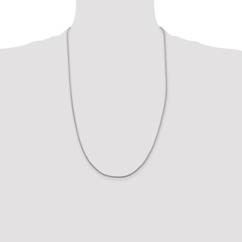 Sterling Silver 1.25mm Diamond-cut Round Franco Chain (QFR125-26)