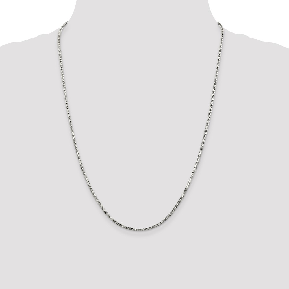 Sterling Silver 2mm Diamond-cut Round Franco Chain (QFR200-24)
