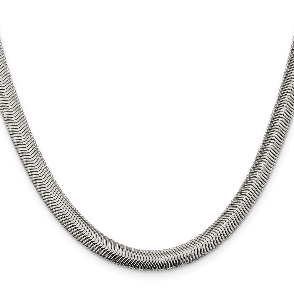 Sterling Silver 6.25mm Flat Oval Snake Chain (QFS10-18)
