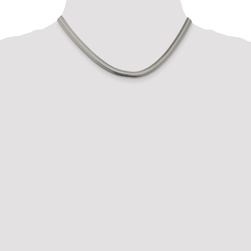 Sterling Silver 6.25mm Flat Oval Snake Chain (QFS10-16)