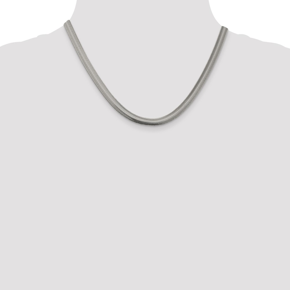 Sterling Silver 6.25mm Flat Oval Snake Chain (QFS10-18)