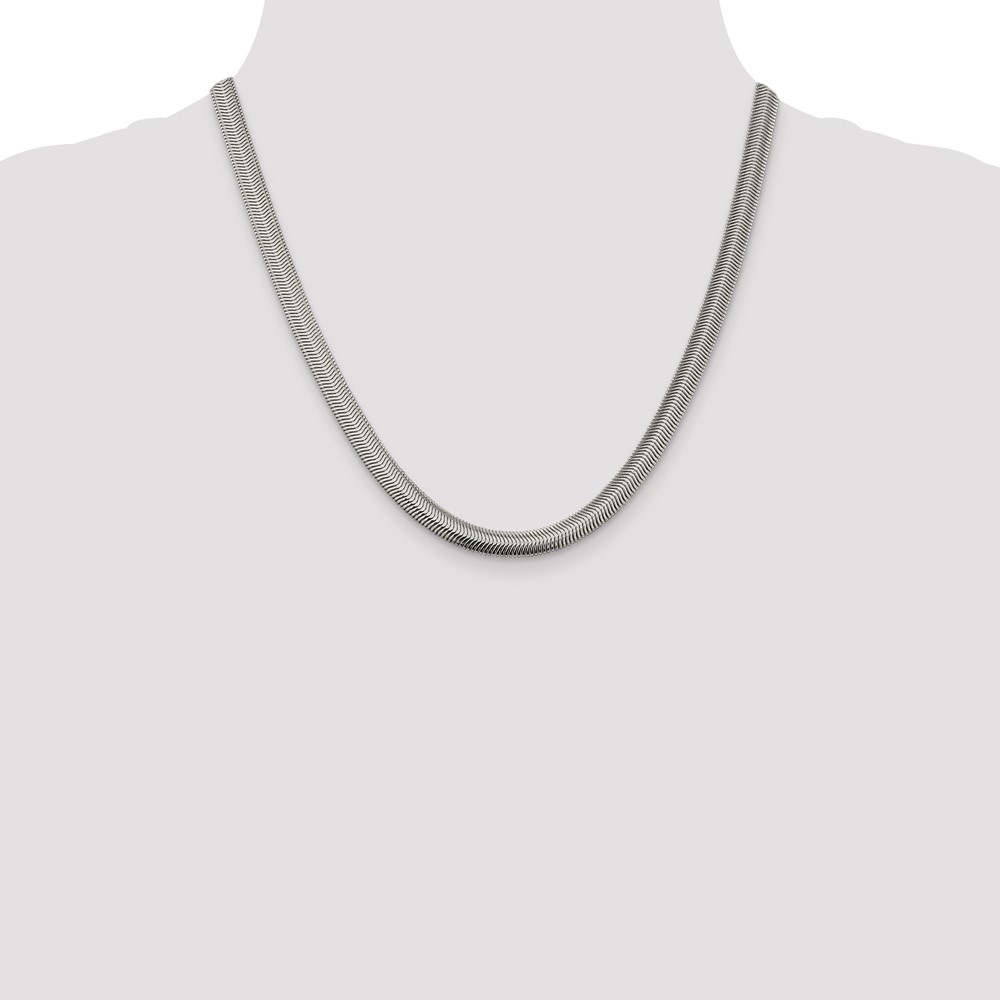 Sterling Silver 6.25mm Flat Oval Snake Chain (QFS10-20)